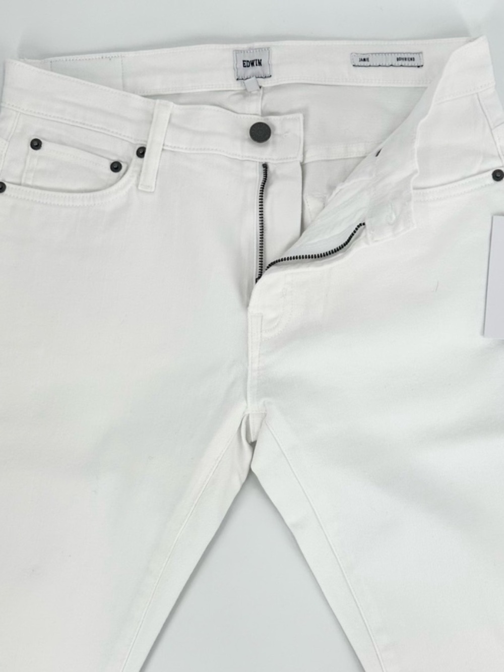 Edwin Jamie Boyfriend Relaxed Fit Denim Jean Pants, Optic White, Size 27, NWT - Picture 8 of 14